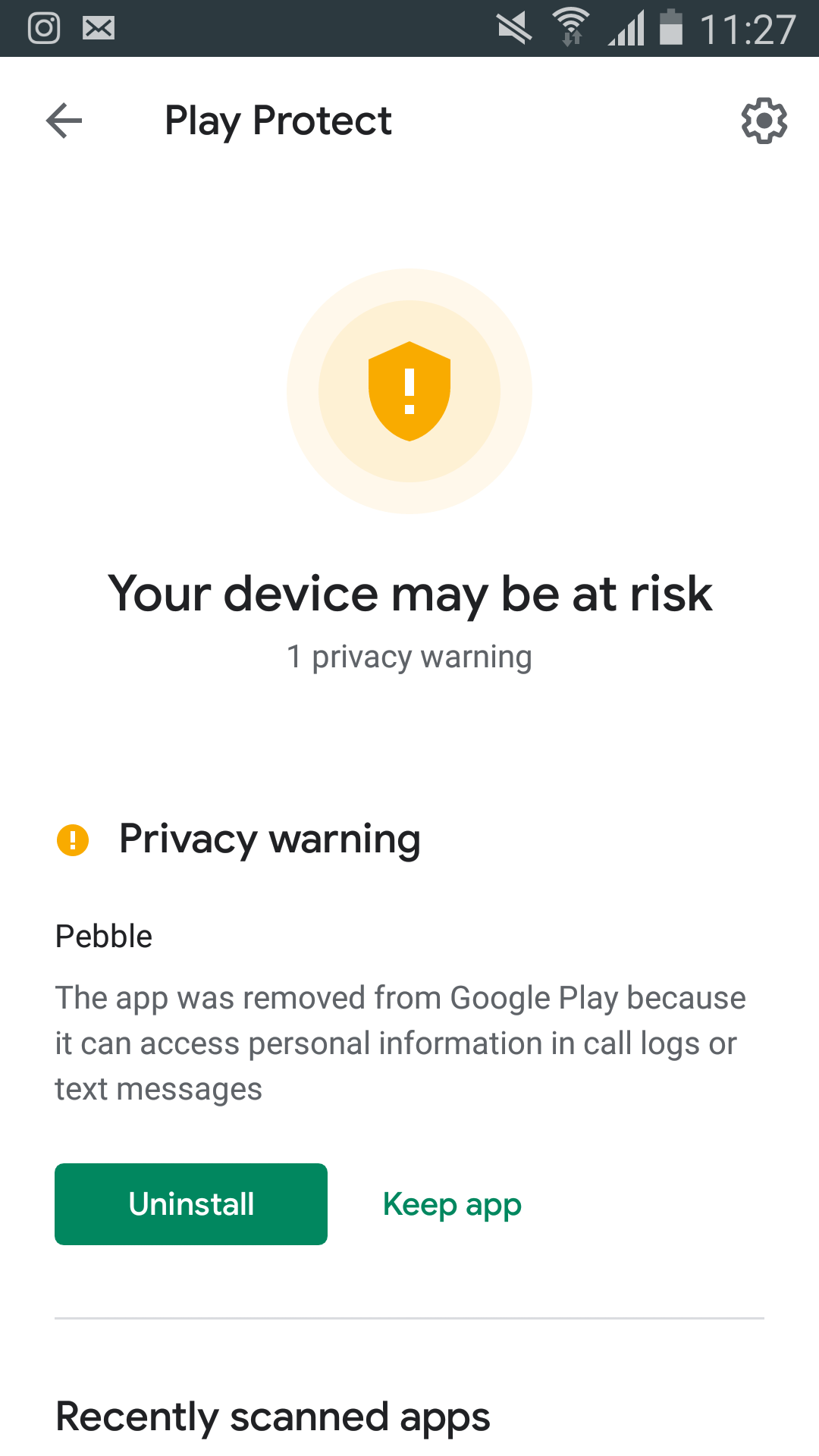 Rebble Help · Play Protect Warning